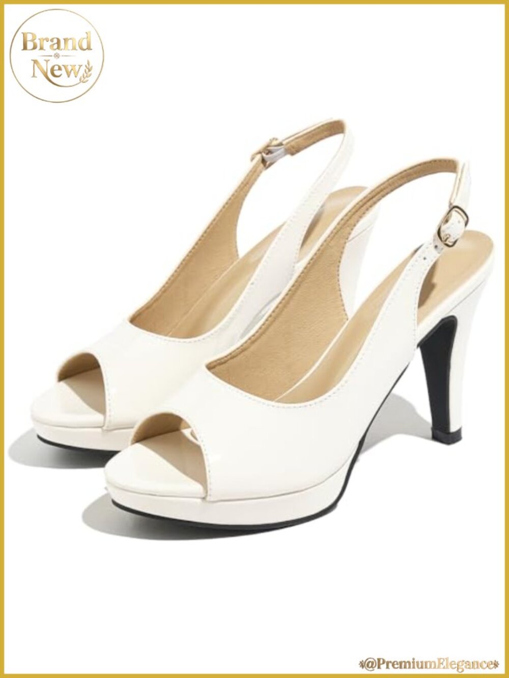 Women's Cone Heel Pumps with Adjustable Ankle Strap